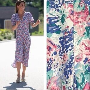 FAITHFULL THE BRAND Midi Dress Ondine Floral ASO Kate Middleton 4 / Small